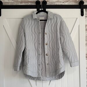 Madewell Light Gray Quilted Shacket